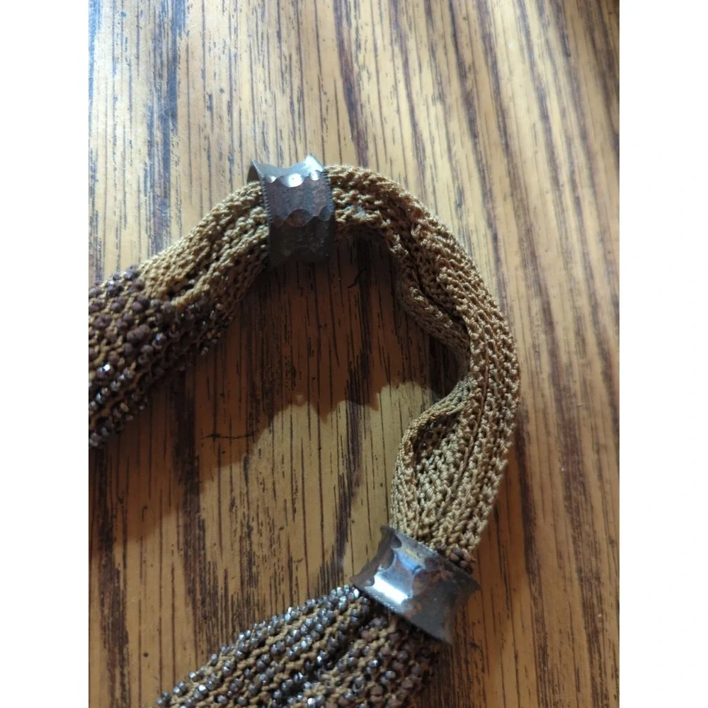 Antique Miser Purse‎ Handmade, Beaded, Cotton Crochet & Silver Steel